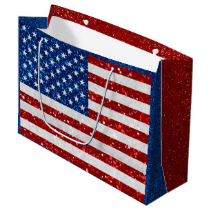 Sacola Para Presentes Grande Bandeira Americana de 4 de julho