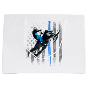 Sacola Para Presentes Grande Bandeira Americana Snowmobile Shirt Men Snowmobile