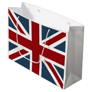 Sacola Para Presentes Grande Bandeira clássica de Union Jack personalizada