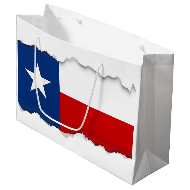 Sacola Para Presentes Grande Bandeira clássica do estado de Texas (Frente inclinada)