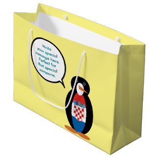 Sacola Para Presentes Grande Bandeira Croata Pinguim Ms Personalizado
