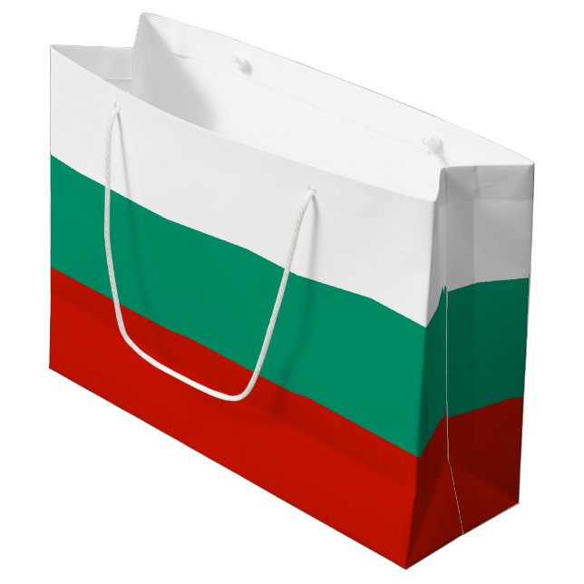 Sacola Para Presentes Grande Bandeira da Bulgária (Frente inclinada)