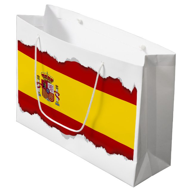 Sacola Para Presentes Grande Bandeira da espanha (Frente inclinada)