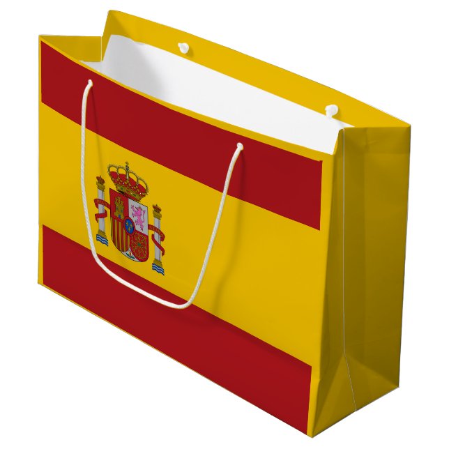 Sacola Para Presentes Grande Bandeira da Espanha (Frente inclinada)