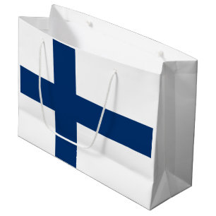 Sacola Para Presentes Grande Bandeira da Finlândia