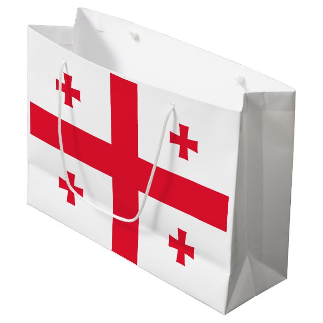 Sacola Para Presentes Grande Bandeira da Geórgia (Frente inclinada)