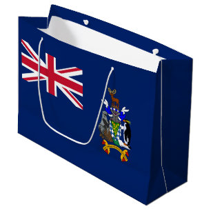 Sacola Para Presentes Grande Bandeira da Geórgia do Sul e Ilhas Sandwich do Sul