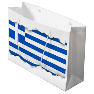 Sacola Para Presentes Grande Bandeira da Grécia