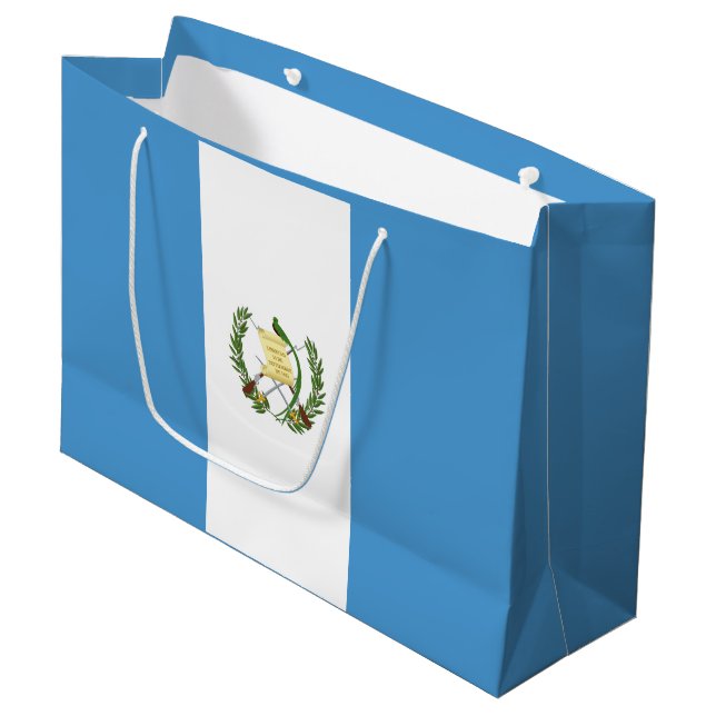 Sacola Para Presentes Grande Bandeira da Guatemala (Frente inclinada)