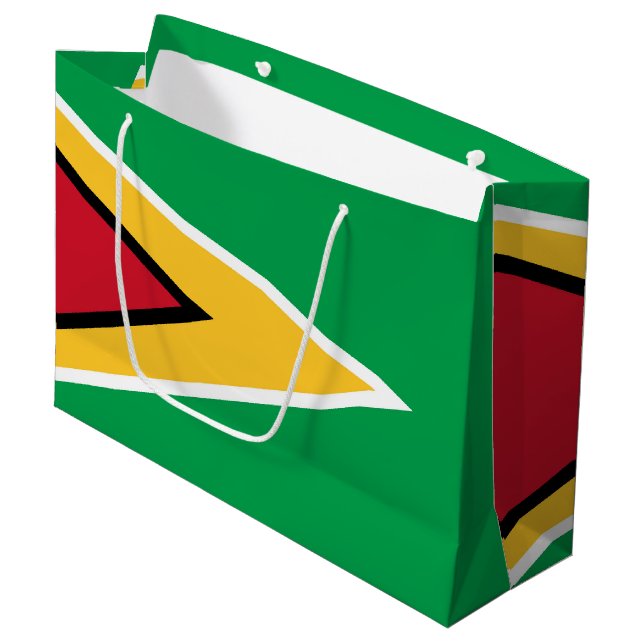 Sacola Para Presentes Grande bandeira da Guiana (Frente inclinada)