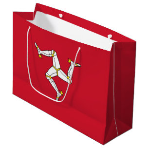 Sacola Para Presentes Grande Bandeira da Ilha de Man