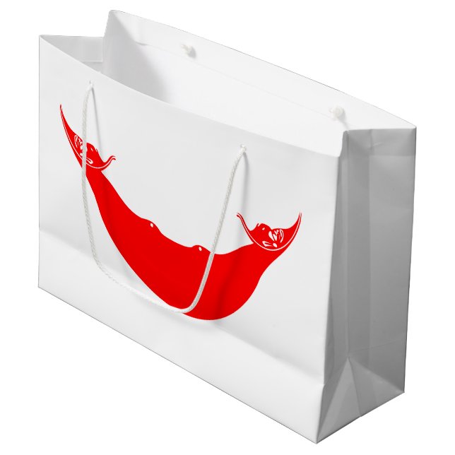 Sacola Para Presentes Grande Bandeira da Ilha de Páscoa (Frente inclinada)
