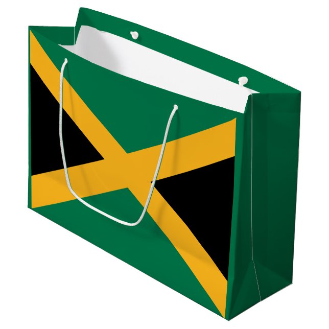 Sacola Para Presentes Grande bandeira da Jamaica (Frente inclinada)
