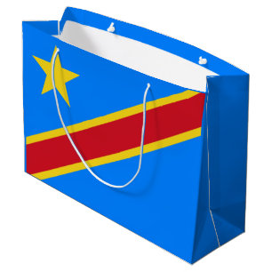Sacola Para Presentes Grande Bandeira da Kinshasa do Congo