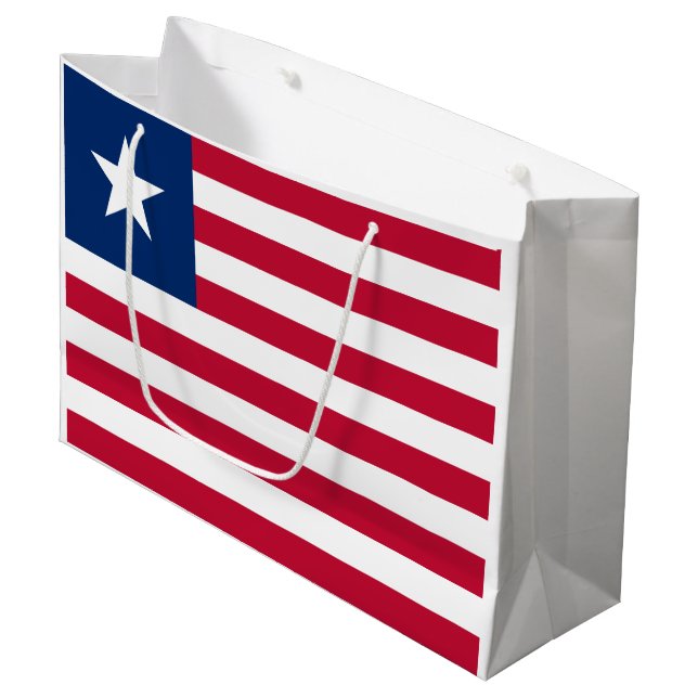 Sacola Para Presentes Grande Bandeira da Libéria (Frente inclinada)
