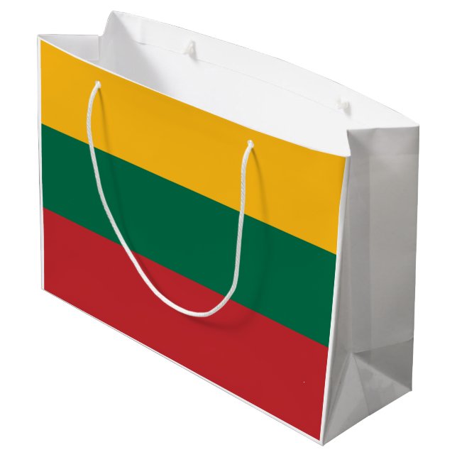 Sacola Para Presentes Grande Bandeira da Lituânia (Verso inclinado)