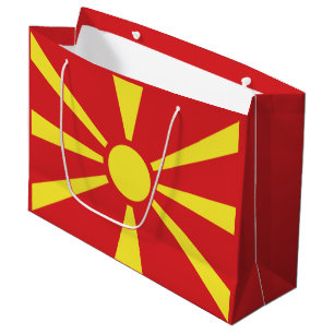 Sacola Para Presentes Grande Bandeira da Macedônia do Norte