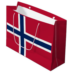 Sacola Para Presentes Grande Bandeira da Noruega