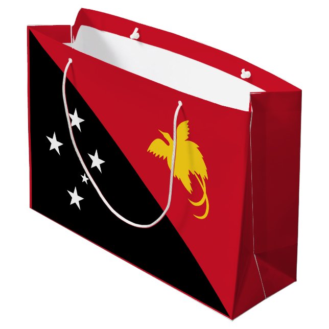 Sacola Para Presentes Grande Bandeira da Papua-Nova Guiné (Verso inclinado)