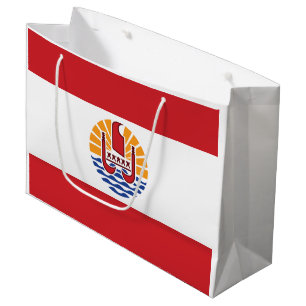 Sacola Para Presentes Grande Bandeira da Polinésia Francesa