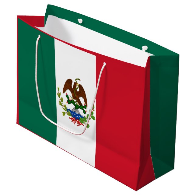 Sacola Para Presentes Grande Bandeira da República Mexicana: 1824-1835, Papais  (Frente inclinada)