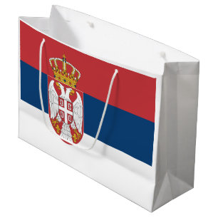 Sacola Para Presentes Grande Bandeira da Sérvia