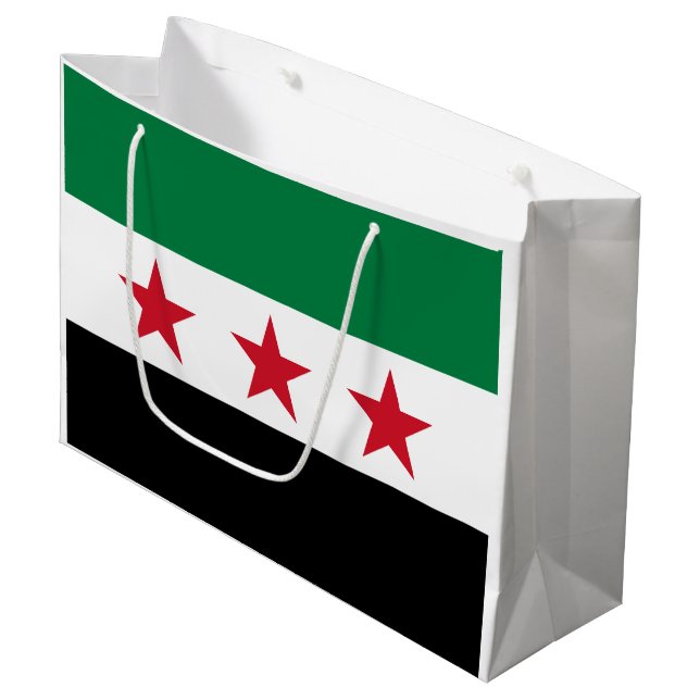 Sacola Para Presentes Grande Bandeira da Síria (Frente inclinada)