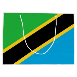 Sacola Para Presentes Grande Bandeira da Tanzânia