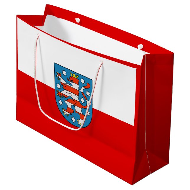 Sacola Para Presentes Grande Bandeira da Turíngia Large Gift Bag (Frente inclinada)