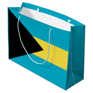 Sacola Para Presentes Grande Bandeira das Bahamas