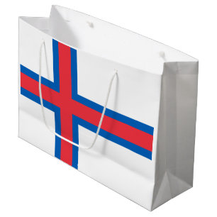 Sacola Para Presentes Grande Bandeira das Ilhas Faroé