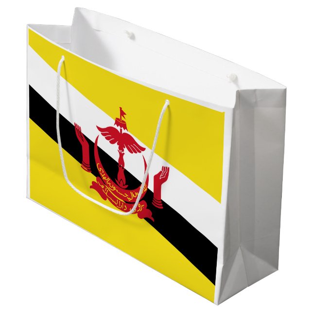 Sacola Para Presentes Grande bandeira de Brunei (Frente inclinada)