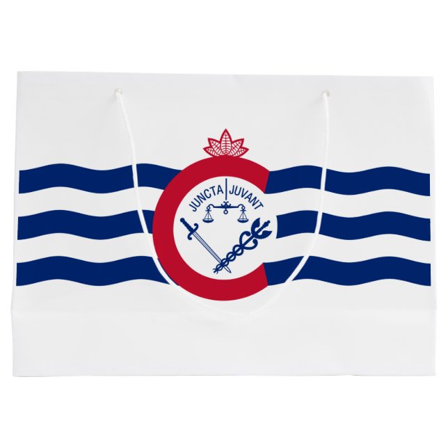 Sacola Para Presentes Grande Bandeira de Cincinnati (Ohio) (Verso)