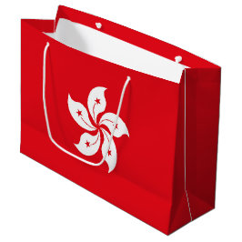 Sacola Para Presentes Grande Bandeira de Hong Kong