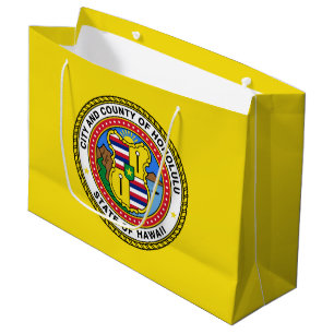 Sacola Para Presentes Grande Bandeira de Honolulu, Grande Saco do Presente do H
