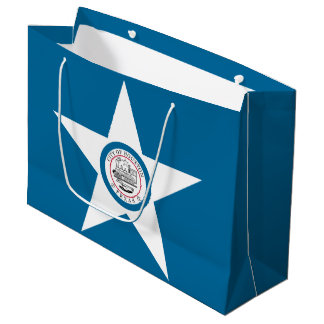 Sacola Para Presentes Grande Bandeira de Houston, Texas Large Gift Bag