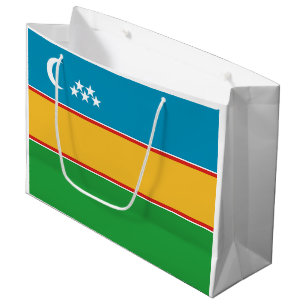 Sacola Para Presentes Grande Bandeira de Karakalpakstan