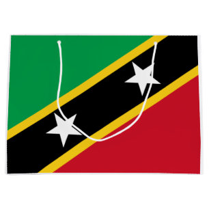 Sacola Para Presentes Grande Bandeira de Kitts e Nevis Santos (Caribe)