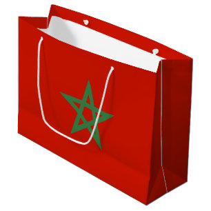 Sacola Para Presentes Grande Bandeira de Marrocos