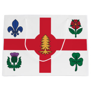 Sacola Para Presentes Grande Bandeira de Montreal, Quebec
