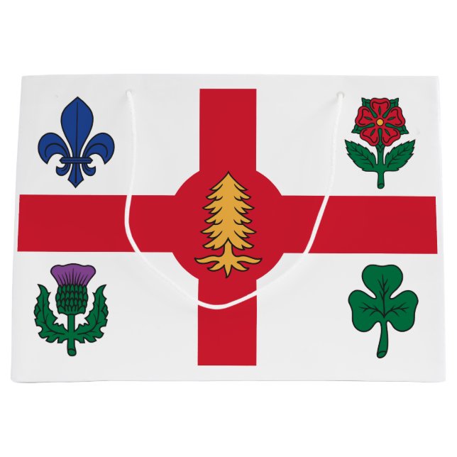 Sacola Para Presentes Grande Bandeira de Montreal, Quebec (Frente)