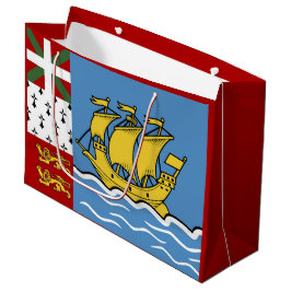 Sacola Para Presentes Grande Bandeira de Pierre e Miquelon santo