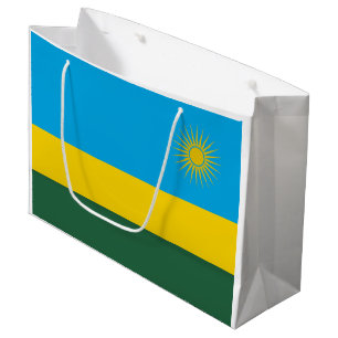 Sacola Para Presentes Grande Bandeira de Ruanda