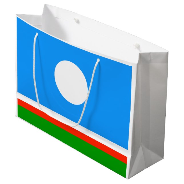 Sacola Para Presentes Grande Bandeira de Sakha (Frente inclinada)