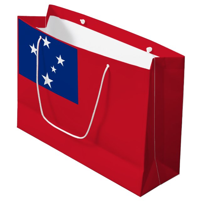 Sacola Para Presentes Grande Bandeira de Samoa (Frente inclinada)