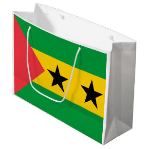 Sacola Para Presentes Grande Bandeira de São Tomé e Príncipe