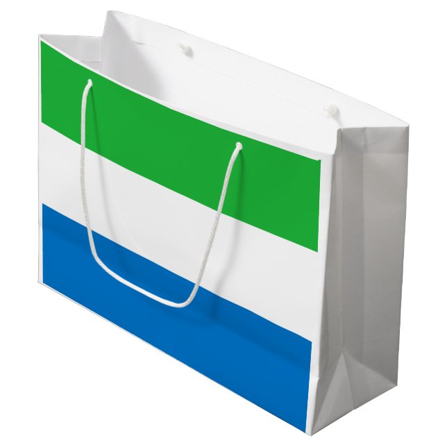 Sacola Para Presentes Grande Bandeira de Serra Leoa (Frente inclinada)