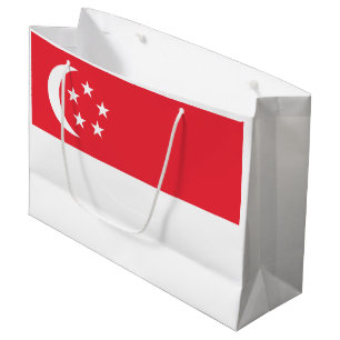 Sacola Para Presentes Grande Bandeira de Singapura
