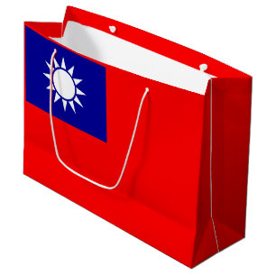 Sacola Para Presentes Grande Bandeira de Taiwan