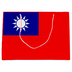 Sacola Para Presentes Grande Bandeira de Taiwan: República da China, Taipé Chin